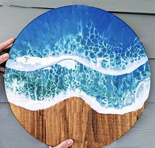 Epoxy wooden table - 15",