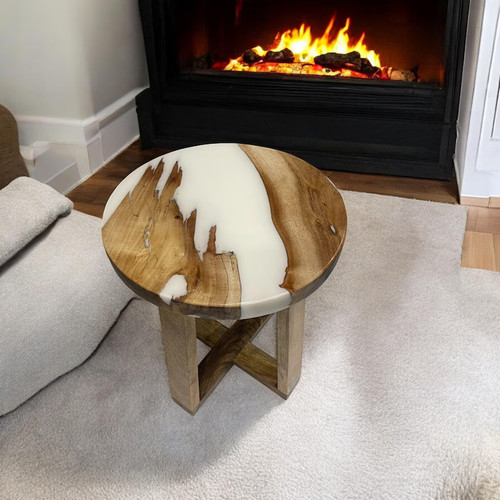 Round epoxy table handcrafted - epoxy,