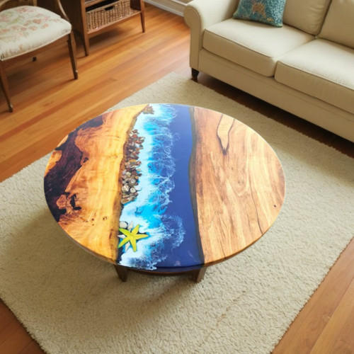 Ocean epoxy coffee table side - epoxy,